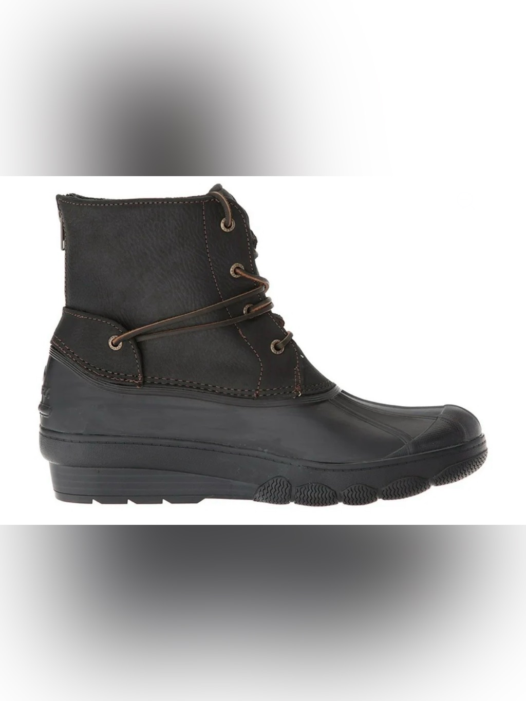 Women's Sperry Top-Sider Saltwater Wedge Tide Zip Back Waterproof Rain Boot 10m